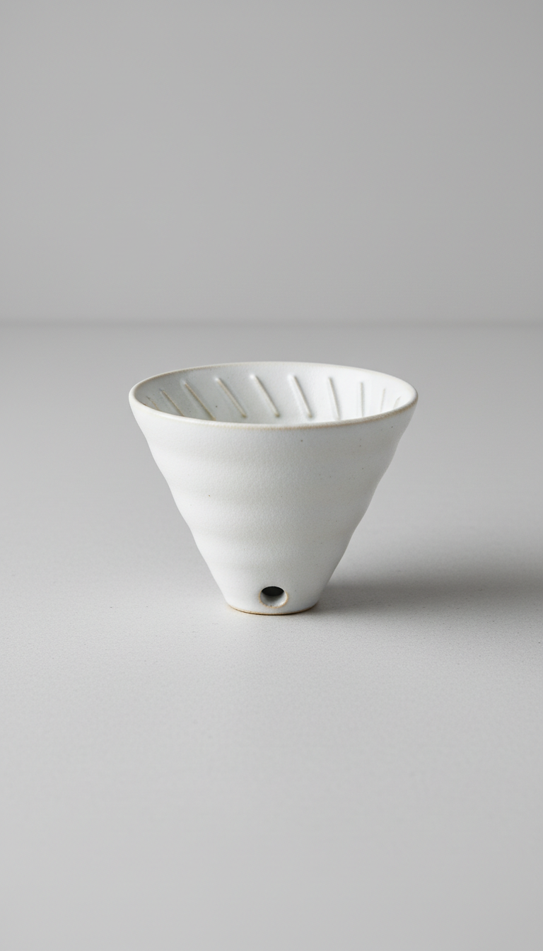 Porcelain Dripper With Fluted Edges