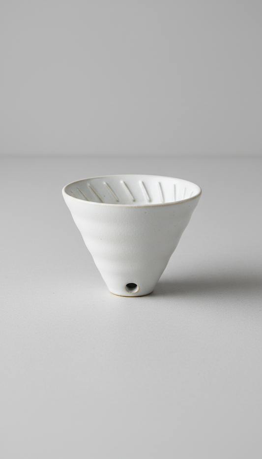 Porcelain Dripper With Fluted Edges