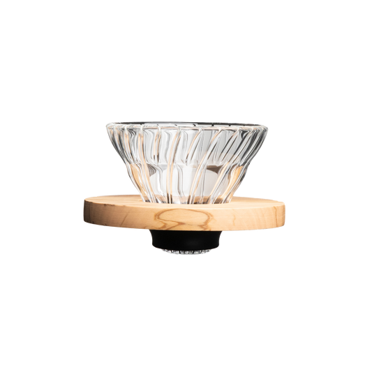V60 Glass Coffee Dripper - Olive Wood