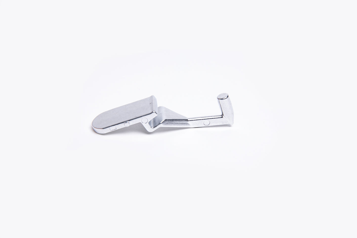 Metallic hook on a white background