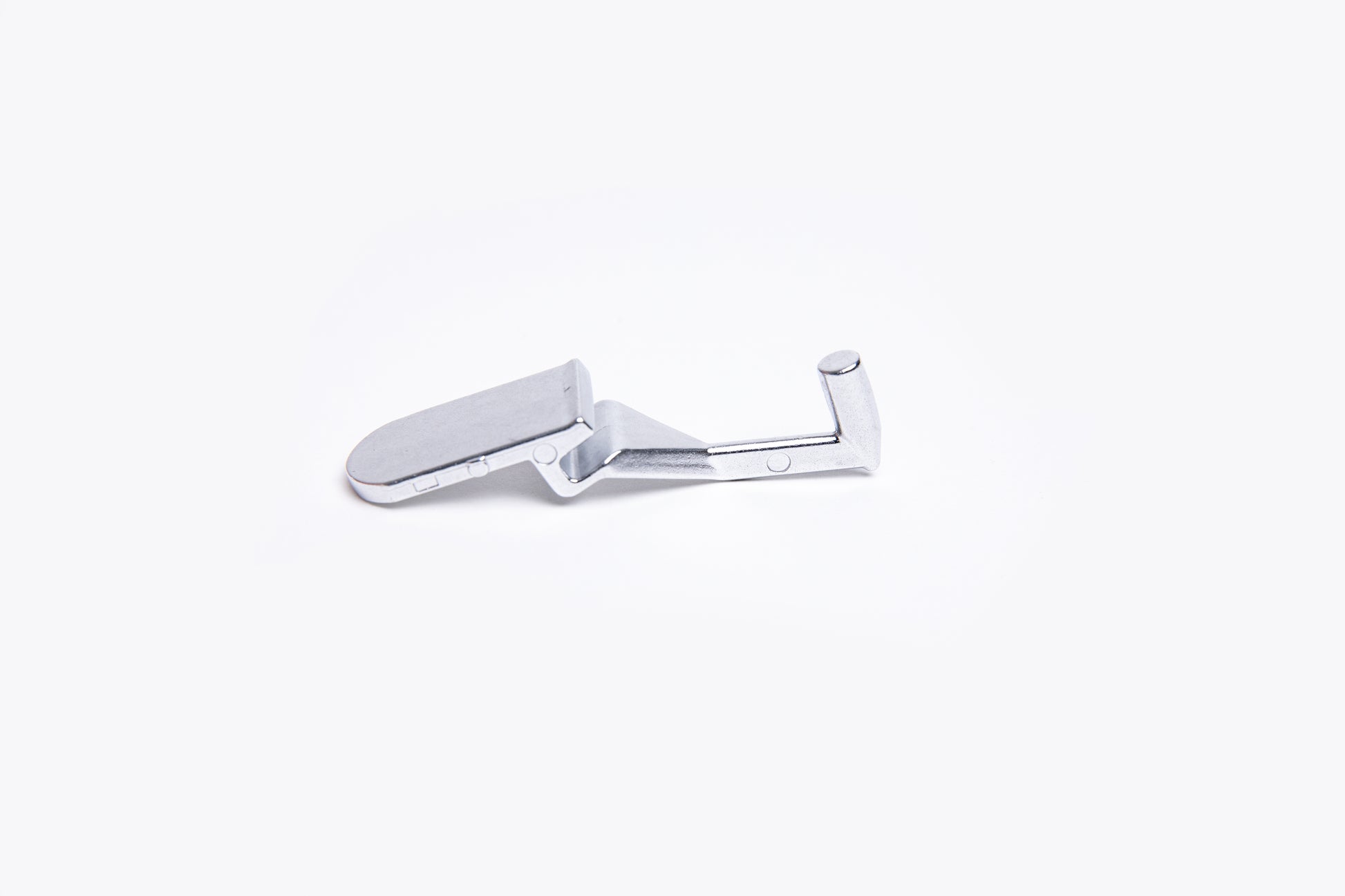 Metallic hook on a white background