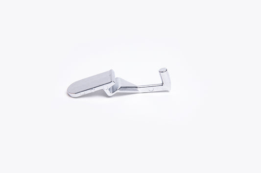 Metallic hook on a white background