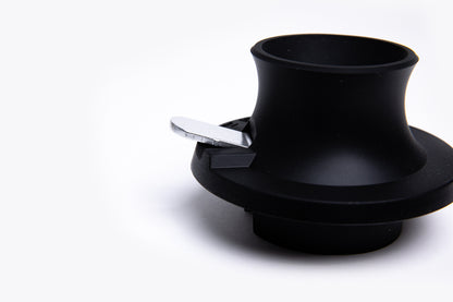 Black base with a silver trigger button on a white background.