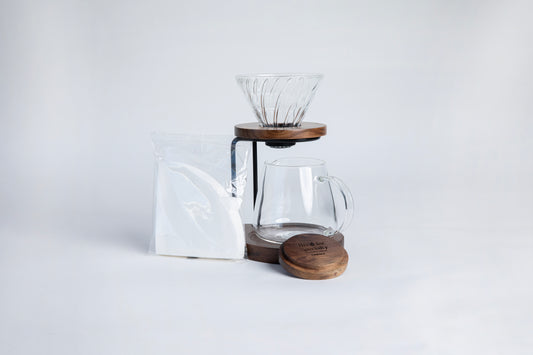 hario v60 walnut series pour over coffee set